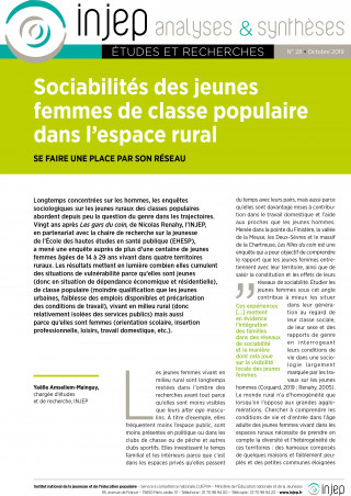 Sociabilités des jeunes femmes de classe populaire dans l’espace rural – Se faire une place par son réseauSociabilités des jeunes femmes de classe populaire dans l’espace rural  Se faire une place par son réseau